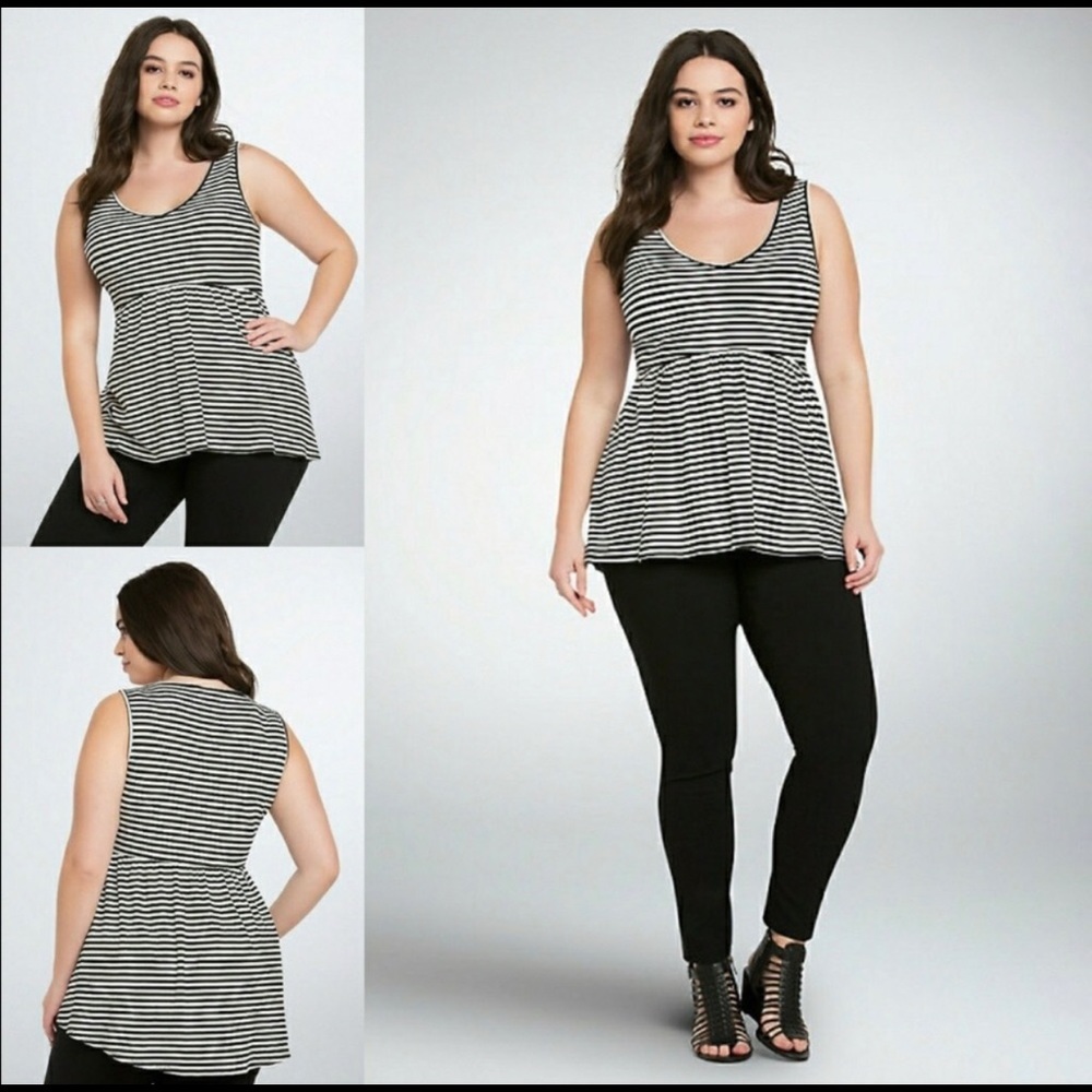 Torrid Striped Babydoll Top